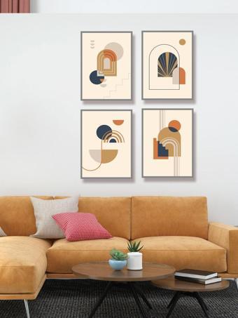 Yalova Shop Dekoratif Minimalist Çalışması 4 Lü Tablo Seti