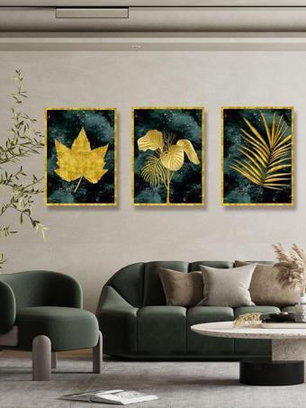 Yalova Shop Dekoratif Modern Sanat Tutkunları İçin Gold Ve Yeşilin Müthiş Uyumu
