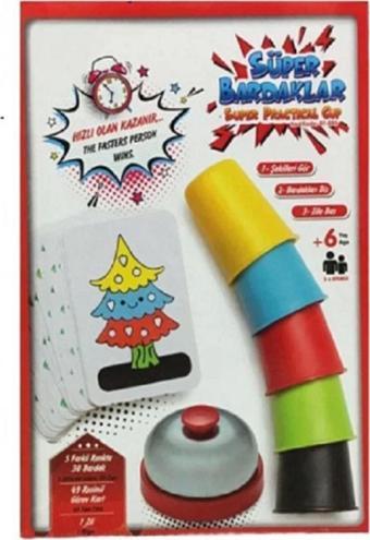 Mindarea Süper Hızlı Akıllı Pratik Heyecanlı Zıp Zıp Renkli Süper Bardaklar (6 Kişilik/30 Bardak)