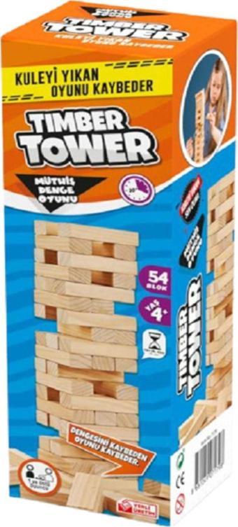 Mindarea Timber Tower Denge Jenga 54 Parça Ahşap Denge Kule Oyunu