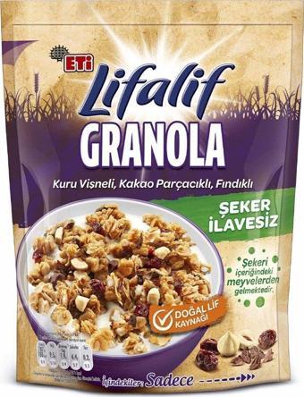 Türkiyem Organik Ürünler Granola Kuru Vişneli, Kakao Parçacıklı, Fındıklı 200 Gr