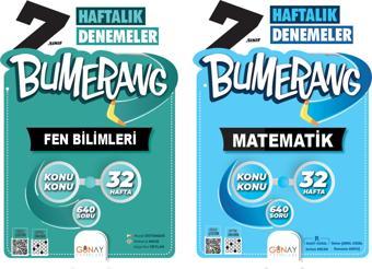 7.sınıf bumerang matematik ve fen bilimleri denemeleri günay yayıncılık - Günay Yayıncılık