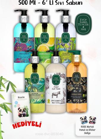 Sıvı Sabun Özel Paket Eyüp Sabri Tuncer 500 Ml 6'lı ve ROSIE Hediyeli