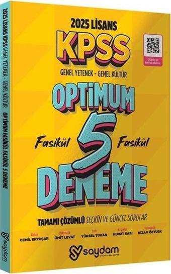 2025 KPSS Genel Yetenek Genel Kültür Optimum 5 Deneme Fasikül Çözümlü Saydam Yayınları - Saydam Yayınları