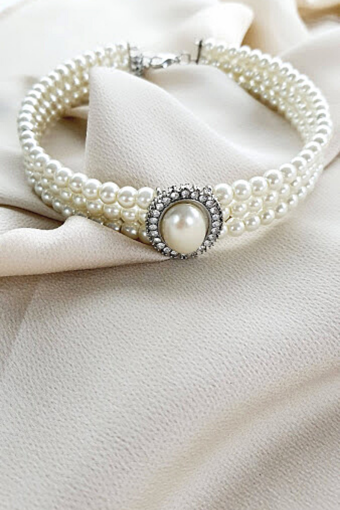 İNCİLİ CHOKER TASMA KOLYE SİLVER