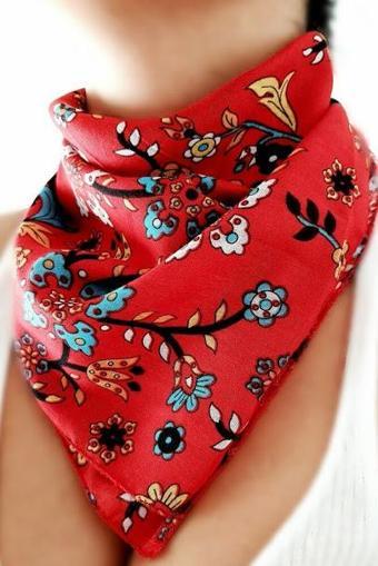 ETNİK DESENLİ BANDANA KIRMIZI