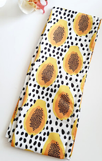 PAPAYA DESENLİ AFRİKA TELLİ BANDANA