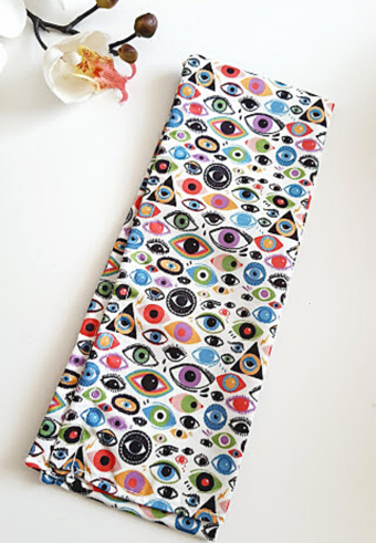 RENKLİ GÖZ DESENLİ AFRİKA TELLİ BANDANA