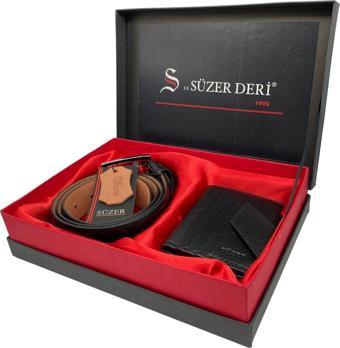 %100 Hakiki Deri Kemer & Kartlık Set (DOĞUM GÜNÜ BABALAR GÜNÜ SEVGİLİLER GÜNÜ DAMAT BOHÇASI)