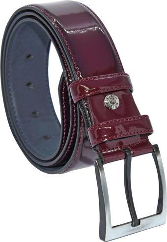 * 4 Cm. Klasik Suni Deri Rugan Kemer Bordo