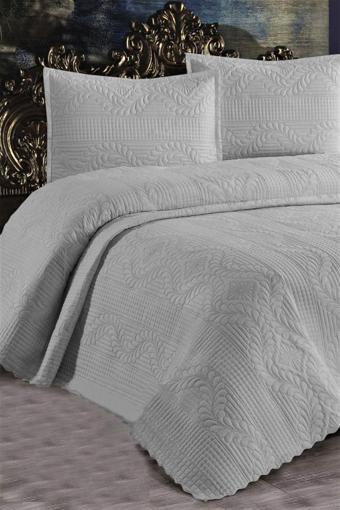 Bella Home Mikrofiber Çift Kişilik Yatak Örtüsü - Gri