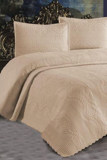 Bella Home Mikrofiber Çift Kişilik Yatak Örtüsü - Yavruağzı