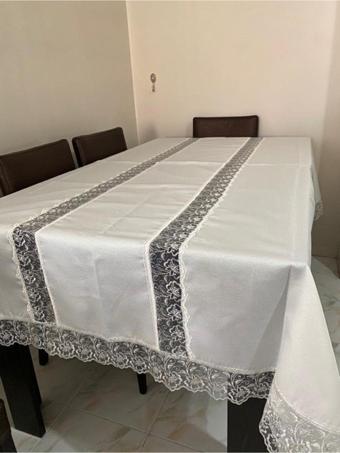 Ağaoğlu Fransız Güpürlü Keten Masa Örtüsü