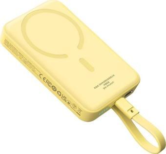 Baseus MgSafe Mini 30 W Sarı 10000 mAh Hızlı Şarj Kablosuz Powerbank
