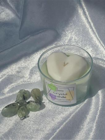 Jeane Home Decor Prehnit Doğal Taş Ametist Kolye Ucu Gizli Vanilya Kokulu Kristal Aromaterapi Mum Hediyelik