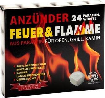 Feuer & Flamme Mangal Kömürü Tutuşturucu Tutuşturma Küpleri 24 Adet