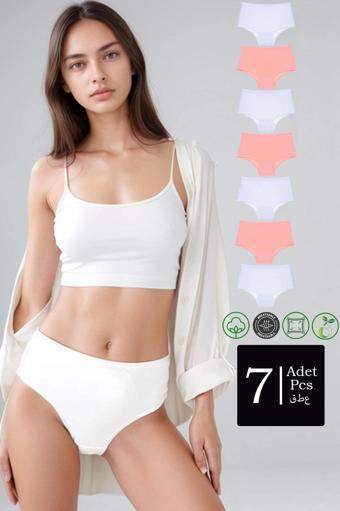 Karma 7'Li Paket Pamuklu Yüksek Bel Bato Külot