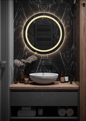 Nuun Dekor 60Cm Günışığı Ledli Ayna, Kumlamalı Banyo Lavabo Ofis Makyaj Kuaför Aynası - Trafolu