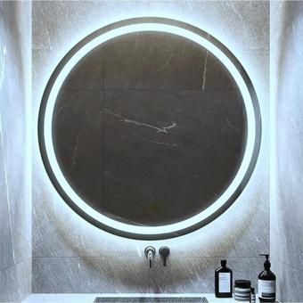Nuun Dekor 80Cm Beyaz Ledli Ayna, Kumlamalı Banyo Aynası. - Trafolu