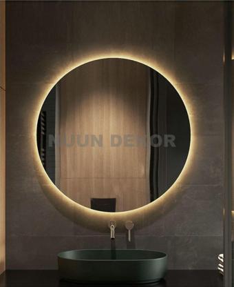 Nuun Dekor 80Cm Günışığı Ledli Ayna, Banyo Aynası / Dekoratif Duvar Aynası / Ledli Yuvarlak Ayna - Trafolu