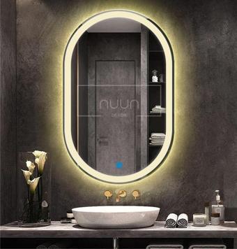 Nuun Dekor 80X50 Dokunmatik Gün Işığı Ledli Oval Ayna (Dimmer)