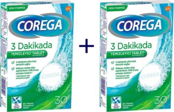 Corega 3 Dakikada Temizleyici 30 Tablet 2 Adet