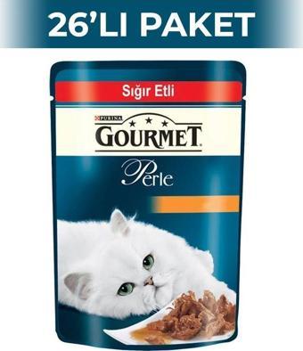 Gourmet Perle Izgara Sığır Etli 85 gr 26'lı Yetişkin Kedi Konservesi