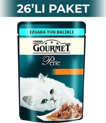 Gourmet Perle Izgara Ton Balıklı Pouch Yetişkin Kedi Yaş Maması 85 gr 26 Adet