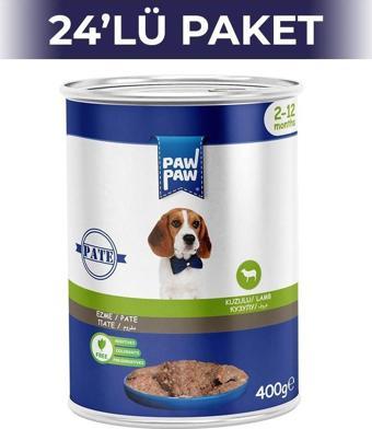 Paw Paw Pate Kuzulu Yavru Köpek Konserve Maması 400 gr 24 Adet