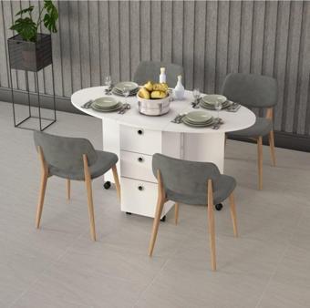 Asra Trend %100 MDFLAM Katlanır Mutfak Masası Km-08