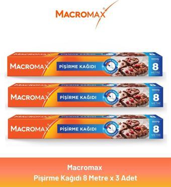 Macromax Pişirme Kağıdı 8 Metre x 3 Adet