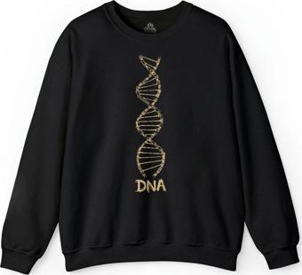 Dna Bisiklet Zinciri Genetik Hayat Ağacı Evrim Baskılı Sweatshirt