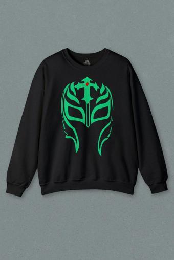 Unisex Siyah Sweatshirt Rey Mysterıo Wwe Amerikan Güreşi Baskılı Sweat
