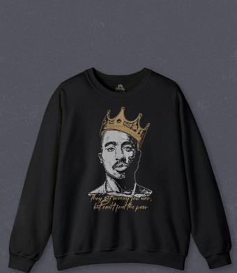 Unisex Sweatshirt Tupac Hip Hop Rap Music 2Pac Baskılı Sweat