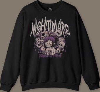 Nightmare Club Korku Kulübü Baskılı Sweatshirt