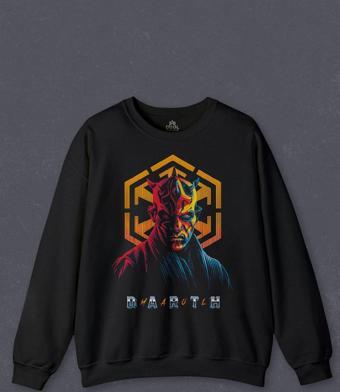 Unisex Sweatshirt Dark Side Star Wars Darth Maul Baskılı Sweat