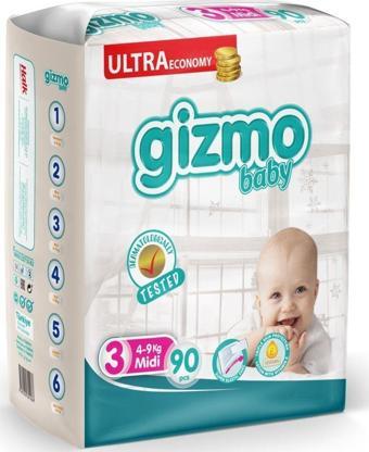 Gizmo Ultra Midi (4 Kg-9 Kg) Bebek Bezi 90 Lı