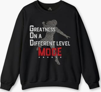 Siyah Sweatshirt God Mode Roman Reigns Amerikan Güreşi Spor Boks Sweet Baskılı Sweat 
