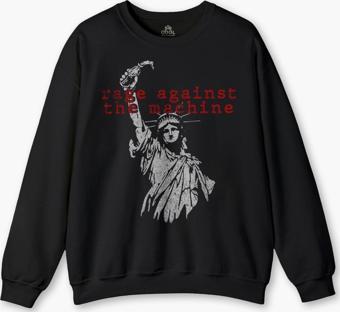 Rage Against the Machine RATM Siyah Sweatshirt Music Rock Metal Müzik Baskılı Sweat