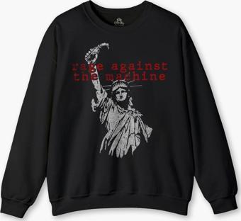Rage Against the Machine RATM Siyah Sweatshirt Music Rock Metal Müzik Baskılı Sweat