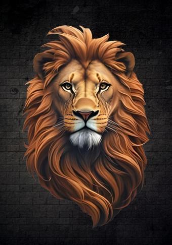 Veraart Epoksili Işıklı Tablo Aslan Temalı Duvar Dekorlu Gece Lambası
