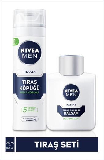 MEN Erkek Hassas Tıraş Köpüğü 200ml ve Tıraş Sonrası Balsam 100ml, Kaygan Tıraş, Tahriş Önleyici