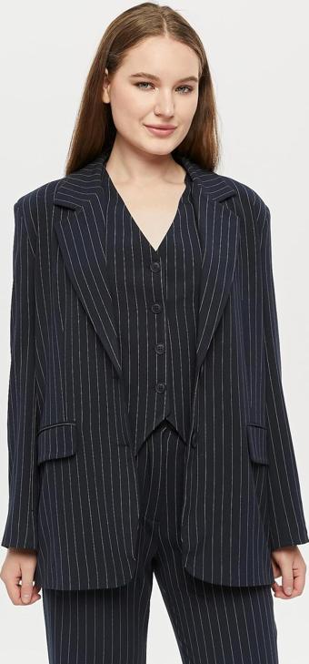 Kadın Regular Astarlı Dokuma Çizgili Blazer Ceket