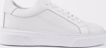 Muggo RİDER Bağcıklı Hakiki Deri Kalın Taban Erkek Günlük Sneaker Spor Ayakkabı