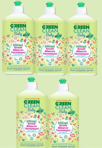 Green Clean Baby Organik Portakal Yağlı Bitkisel Emzik Biberon Temizleyici (500 Ml) - 5'li 