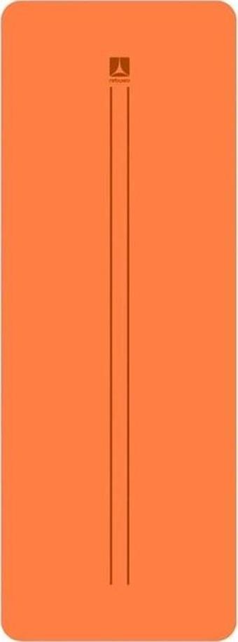 Rebuwo Çift Çizgi Tasarımlı 5mm Kauçuk Yoga Mat Pilates Mat Turuncu