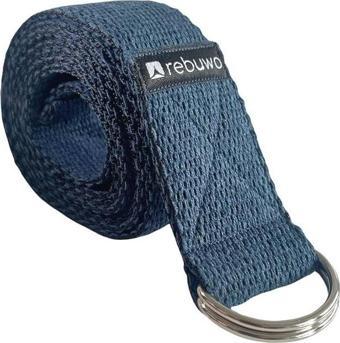 Rebuwo Lacivert Yoga Kemeri, Doğal Pamuk 184 cm,Yoga ve Pilates İçin İdeal, Navy Blue Cotton Yoga Strap 
