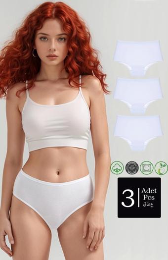 3'lü Paket Pamuklu Bato Yüksek Bel Külot