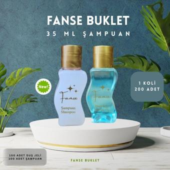 Fanse Otel Temizlik Medikal Malzemeleri Tek Kullanımlık Otel Buklet 100 Adet Şampuan S Şişe 100 Adet Duş Jeli S Şişe Set 35 Ml