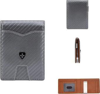 Baellerry Minimalist RFID Koruma Çift Kat Deri Çoklu Kart Cüzdan Erkek Kartlık